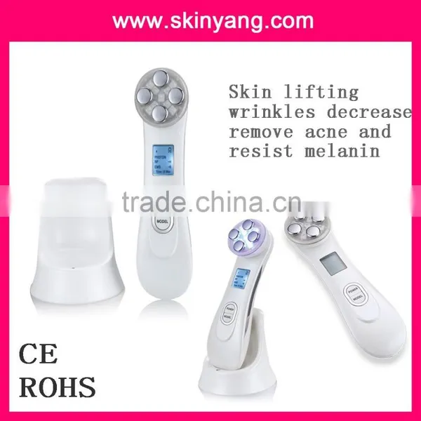 China new desing beauty machine with electroporation meso solution face care machine with 5 LED colour therapy skin rejuvenatio