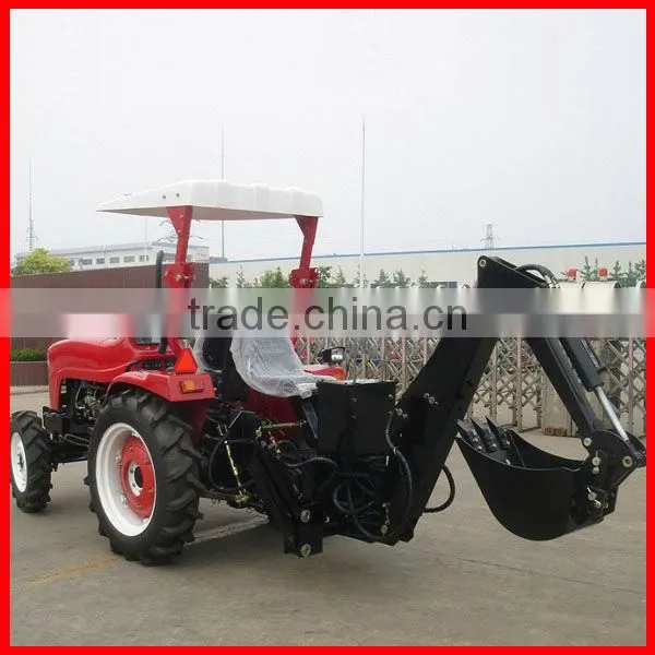 Tractor With Front Loader and Backhoe