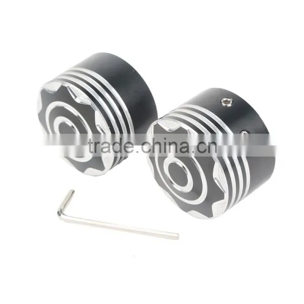 Black Front Axle Nut Covers For Dyna Softail Electra Glide Trike photo-4