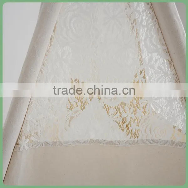 Wholesale Low MOQ Plain Calico Lace Indoor Kids Teepee photo-5