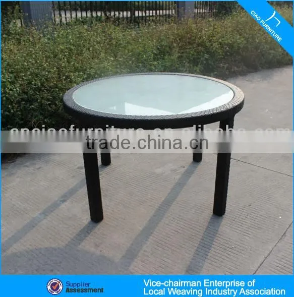 7025-5 Outdoor Rattan Glass Dining Table Furniture photo-2