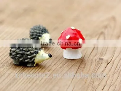 Cy307 Miniature DIY Fairy Garden Accessories 3pcs/set,two Hedgehog and One Mushroom photo-6
