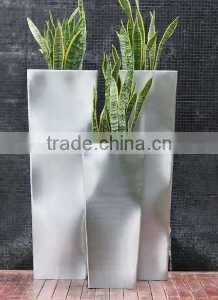 FO-9010 Tapered Square Stainless Steel Plant Pots photo-5