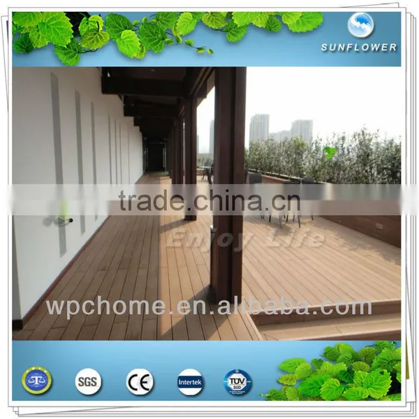 Antiseptic Wood Plastic Composite Decking, Waterproof Laminate Flooring, Outdoor Deck photo-4