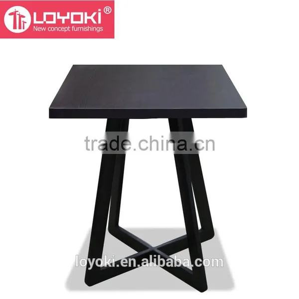 Modern Black Round and Square Shape Wooden Side Table High Quality Home Furniture End Table photo-2