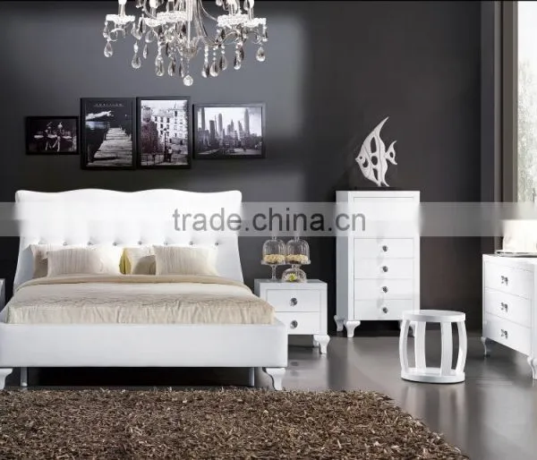 Mirrored Bedroom Sets Furniture , White Bedroom Furniture Sets for Adults B95 photo-2