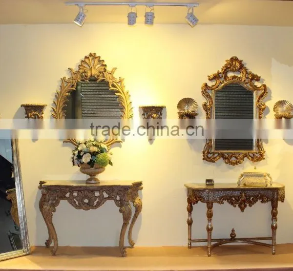 Classic French Antique Living Room Furniture Console With Mirror photo-6