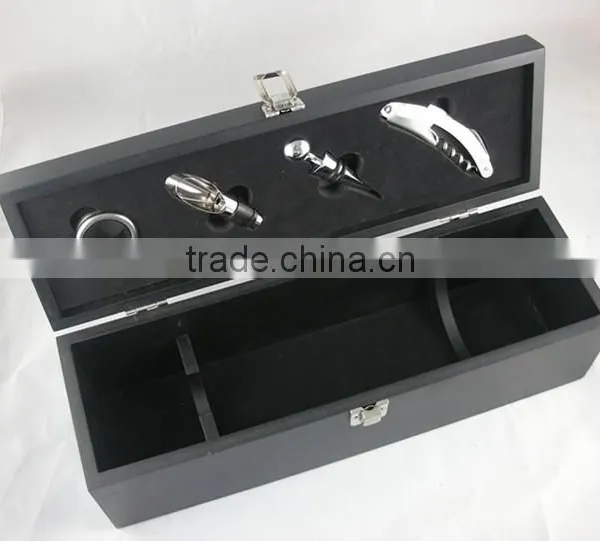 K0420-4W Single Wine Bottle Wooden Box photo-2