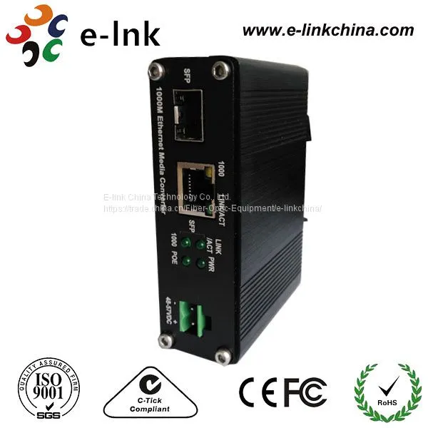 Жёсткий медиаконвертер Ethernet с поддержкой PoE+ от 10/100/1000Base-T до 1000Base-X SFP photo-2