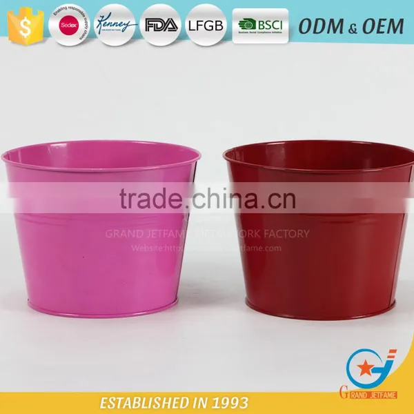 Decorative Plant Pot Covers Outdoor Metal Garden Galvanised Plant Pots photo-3