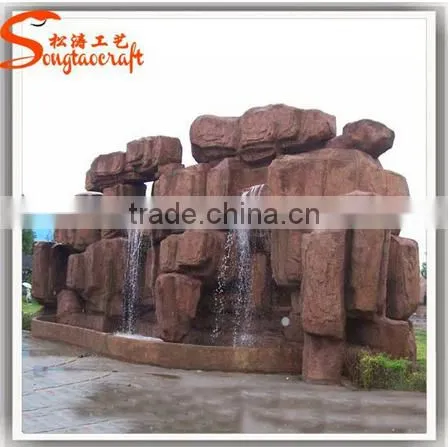 Factory Design Large Outdoor Artificial Fiberglass Decoration Waterfall Rocks for Gardens photo-3