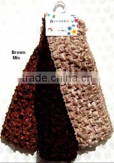 New Arrival High Quality 1.5" Wide Elastic Handmade Plain Crochet Headband for Baby Tutu Tops Girl Accessories Hairband photo-6