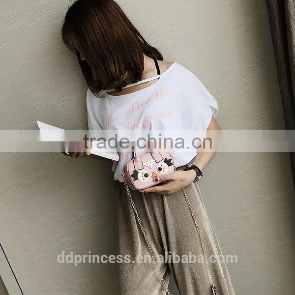 New Arrival Girl Shoulder Bag Soft PU Pink Bag Animal Cartoon Cheap Child Bag photo-4