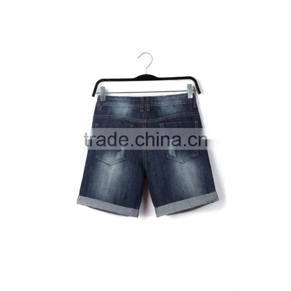 Hot ! Latest Design Cotton Frayed Children Jeans Short Pants Hand Brush Stylish Jeans Pants for Boys photo-2