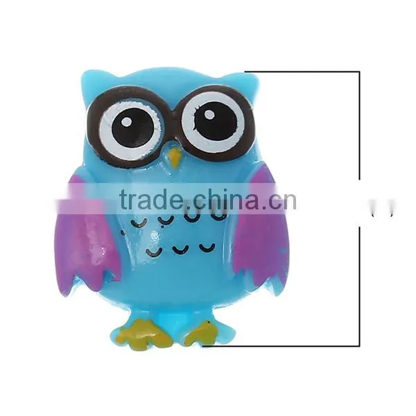 Resin Embellishment Findings Jewelry Making Owl Halloween Blue 24mm x 19mm photo-2