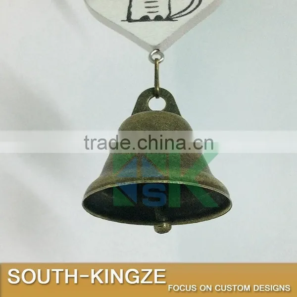 White Wood House Cat Plate Brass Stainless Ringing Bell photo-6
