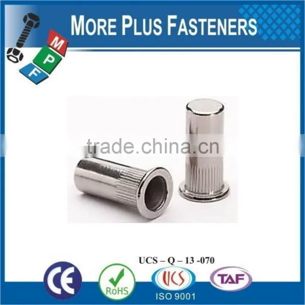 Made in Taiwan Threaded Insert Knurled Flat Head Open Head Rivet Nut photo-4