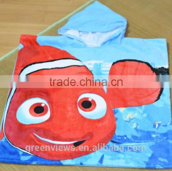 Custom Cartoon Design Pattern Printed Cotton Baby Kids Children Beach Bathroom Hooded Beach Towel photo-3