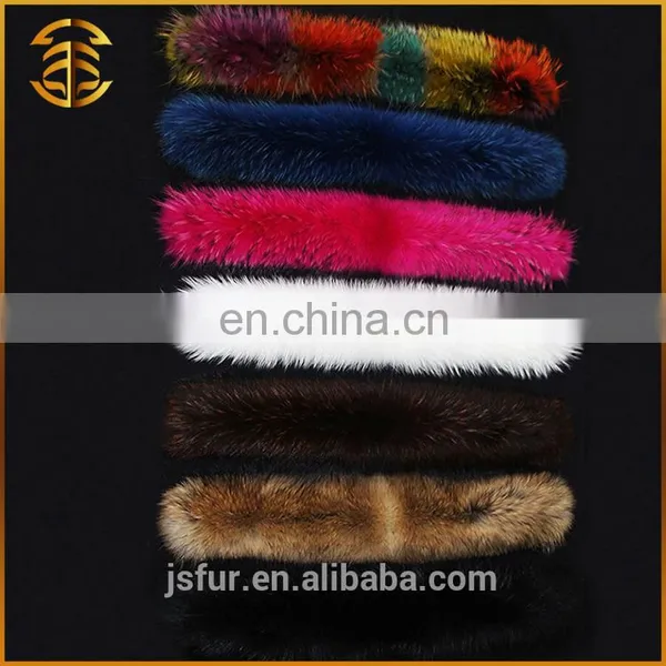 Factory Wholesale Price Long Hair Genuine Colorful Raccoon Fur Collar photo-5