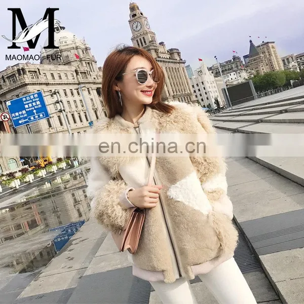 Wholesale Winter Celebrity Fashion Style Double Face Lamb Leather Fur Jacket photo-5
