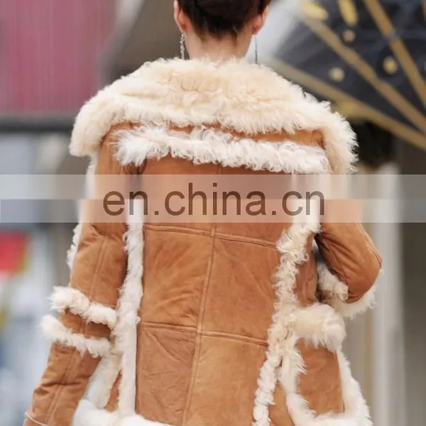 New Style Lamb Skin Leather Coat One Whole Leather for Women photo-4
