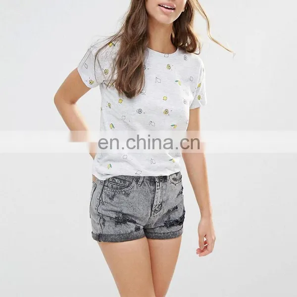 Wholesale Women Fashion Custom Organic Cotton Round Bottom New Model t Shirts photo-2