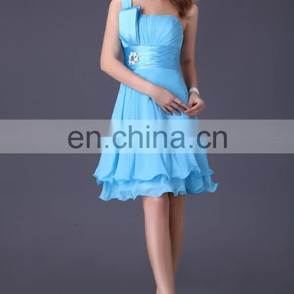 Grace Karin One Shoulder Chiffon Bridesmaid Dresses CL4095 photo-6