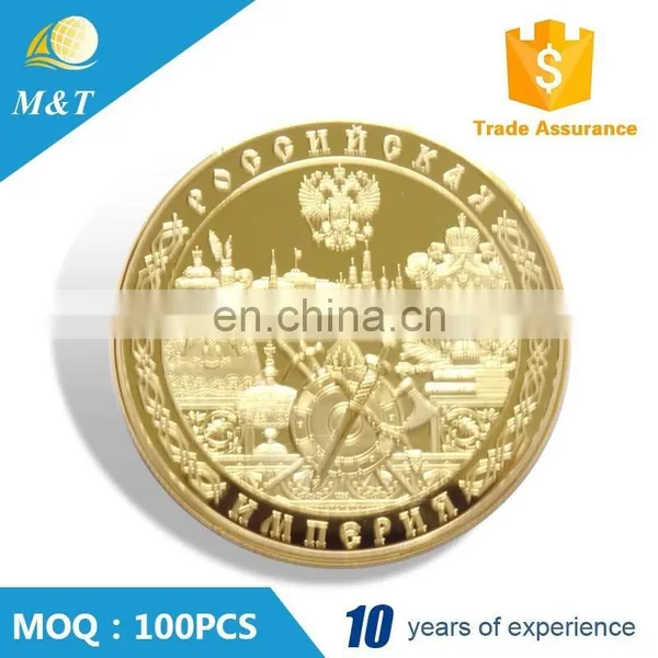 Custom High Quality Old Gold Metal Coin photo-3
