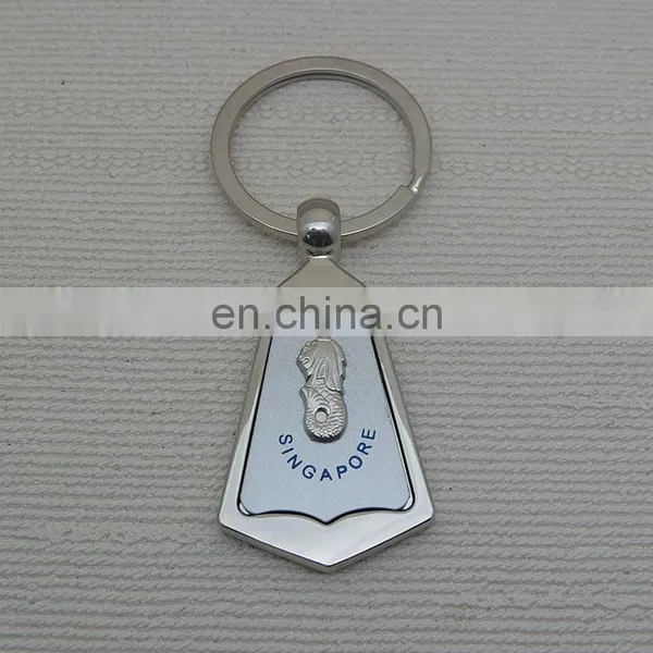 Custom Logo Singapore Design Metal Keychain/promotional Zinc Alloy Foil Keyring photo-5