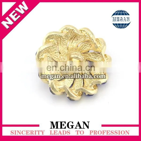 Vintage Golden Metal Colourful Crystal Button for Hair Accessories photo-6