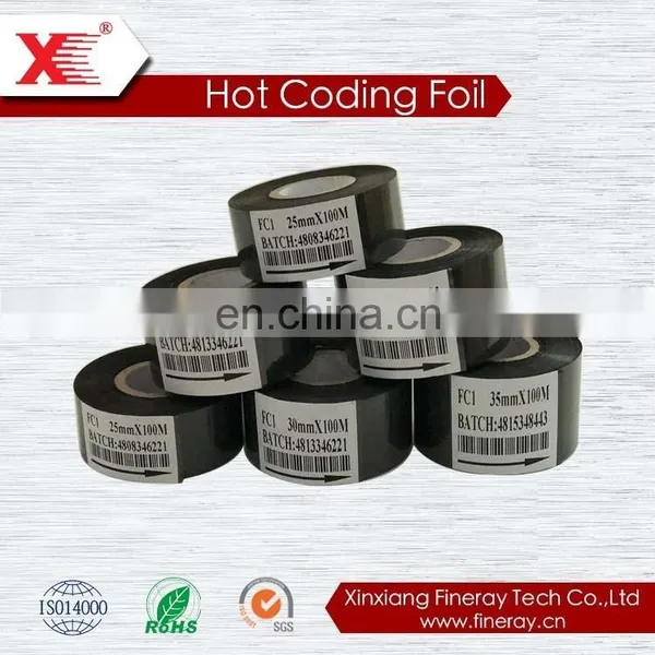 Hot Time and Date Stamp Foil Ink Ribbon/hot Thermal Transfer Foil for Printing Expiration Date FC3 Type 30mm*100m Size photo-3