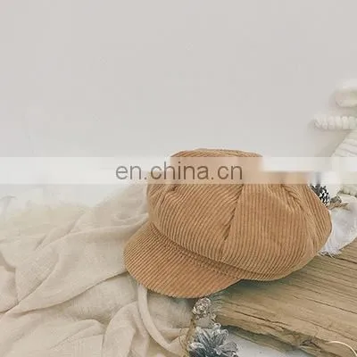 Baby Beret Winter Children Octagonal Hat Korean Girl Beret Boy Corduroy photo-5