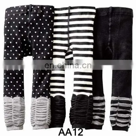 Toddler Boys Girls Knit Footless Ankle Tight Leggings Pants Tights Printed Polkar Dot Skull Trousers 4 Size 3 Pairs/pack photo-5