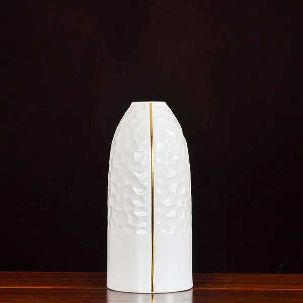 European Simple Light Luxury Large White Ceramic Plant Vase For Home TV Bench Decor photo-3