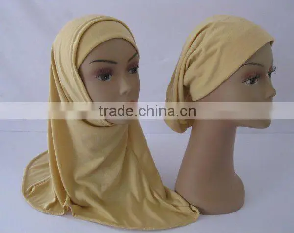 A310 New Arrival Plain Cotton Two Pieces Muslim Hijab