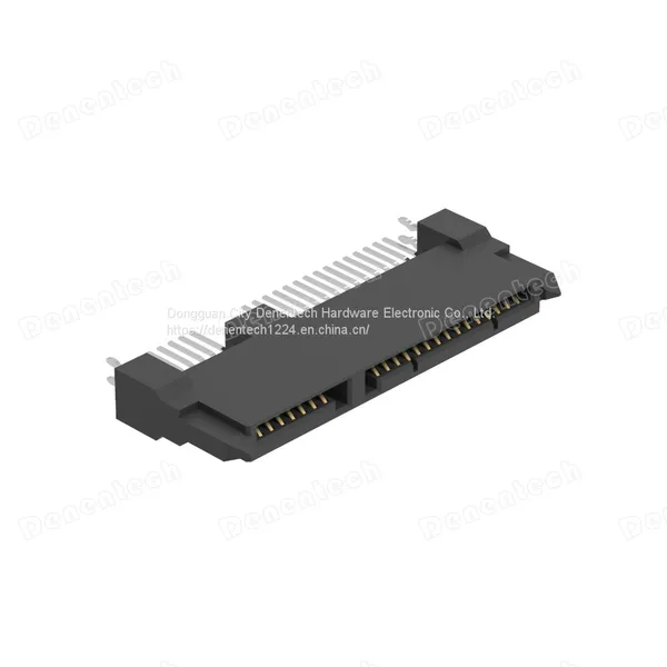 Denentech SATA 7+15P Female H14.15mm Straight Dip Connector