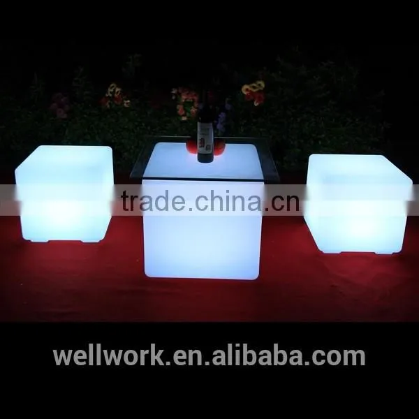 WorkWell Color Changeable Outdoor Seating Cube LED Ligh Chair TYC20 Quality Choice photo-3