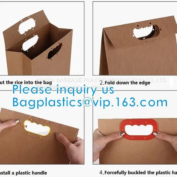 Square Bottom White Eco Friendly Shopping Food Kraft Paper Bag,Gift Craft Shopping White Kraft Paper Bag With Handle Man photo-5