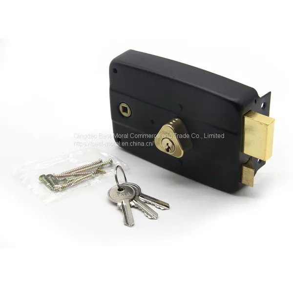 Free Sample Middle East Black Color 540 120mm 140mm Rim Lock Brass Cylinder Rim Door Lock photo-4