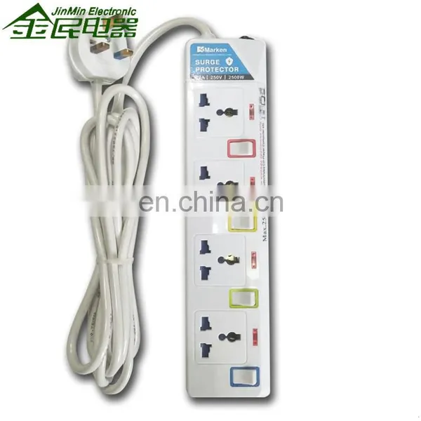 Yiwu 13A Power Socket 3M 4 Gang Lead Cords Universal Power Extension Socket photo-2