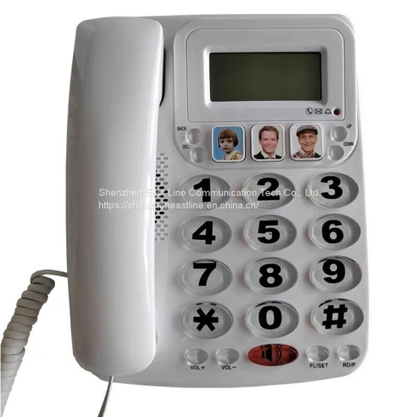Landline Phone Analog Telephone With Display Shinny Surface photo-4