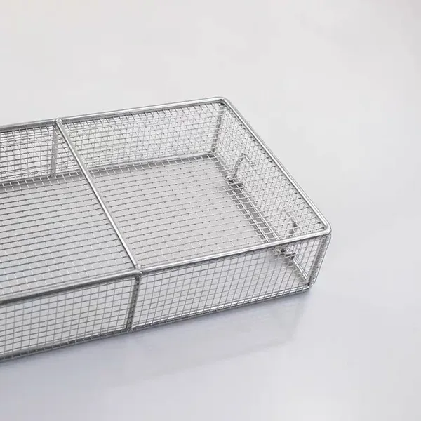 304 316 316L Stainless Steel Metal Wire Mesh Sterilization Basket Medical Ultrasonic Cleaning