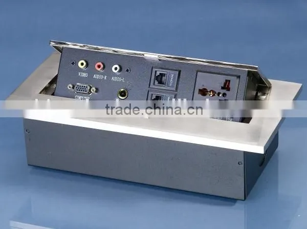 Multi-media Zinc Power Socket With 6.35 Microphone For Conference Table photo-2