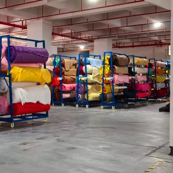 Industrial Steel Frame Textile Sorting Trolley With Reinforced Fabric Rails photo-2
