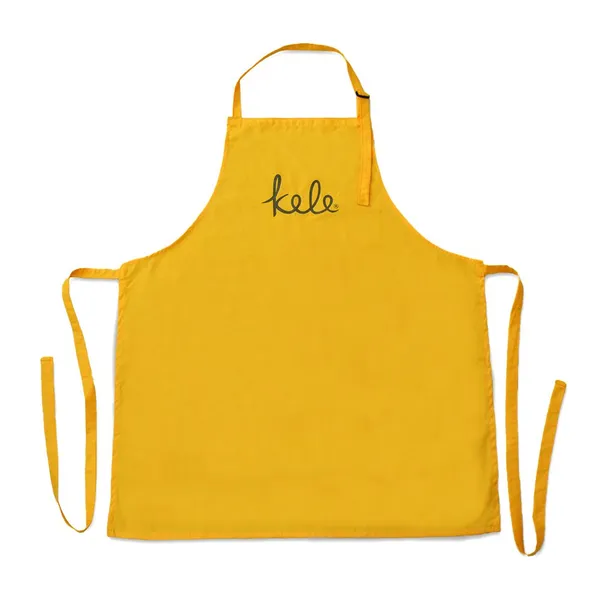 Trendy Yellow Cotton Kitchen Apron With Personalized Embroidery