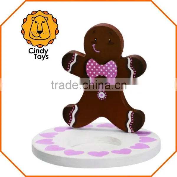 DIY Wooden Craft Tealight Holder Gingerbreadman 1 Pcs for Kids photo-2
