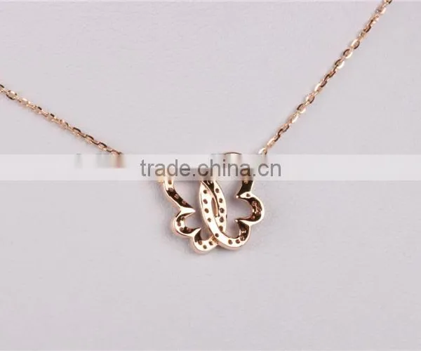 Dubai Jewellry Butterfly Necklace Girl's Silver Sterling Necklace Fashion Jewelry photo-5