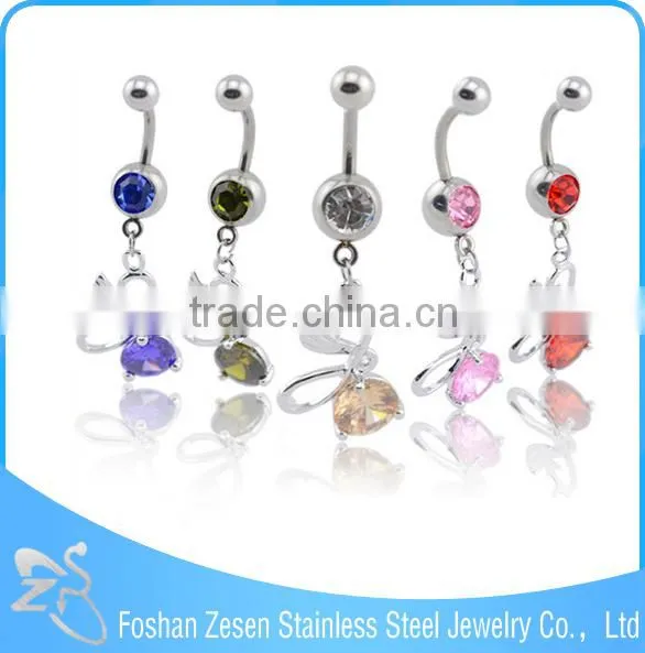 Hot Promotional Women Cute Curved Barbell Crystal Nickel Free Indian Navel Piercing photo-4