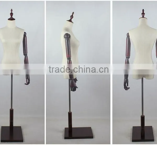 Wood Arms Torso Female Mannequin With Wood Base photo-2