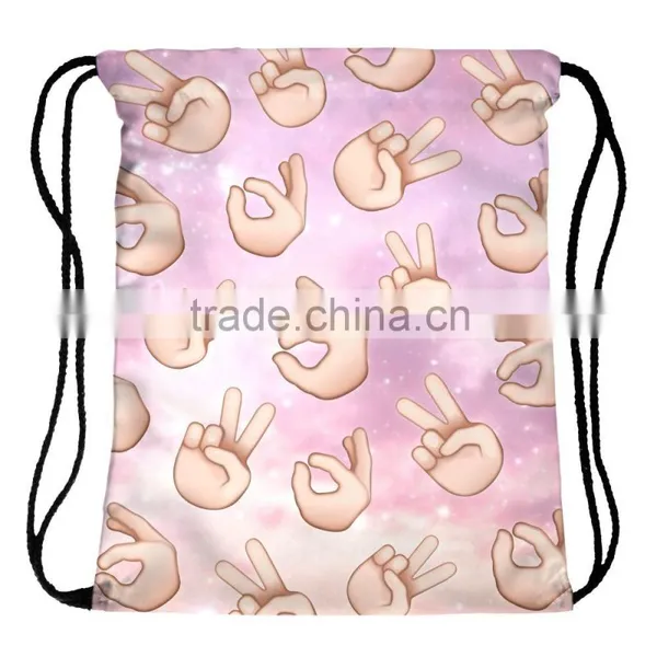 High Quality 3D Printed Fashion Silk Make Drawstring Bag photo-6